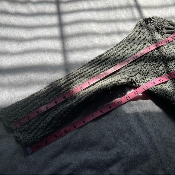 Peruvian Connection sage open knit 100% pima cotton lightweight cardigan, XL - Picture 11 of 12